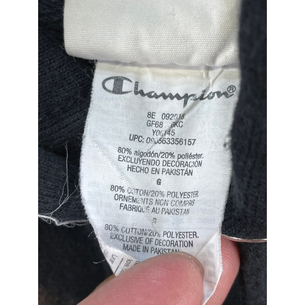 Champion Men's L Reverse Weave Hoodie Black Orange Bleach Tie Dye Streetwear - Picture 4 of 8